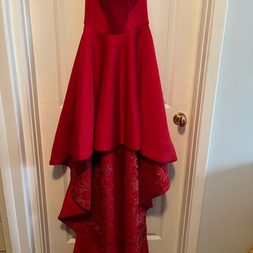 Jovani Red Strapless Prom Dress